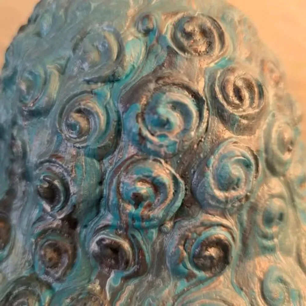 HANDCRAFTED Upcycled Buddah Head HANDPAINTED Tabletop Art Decor